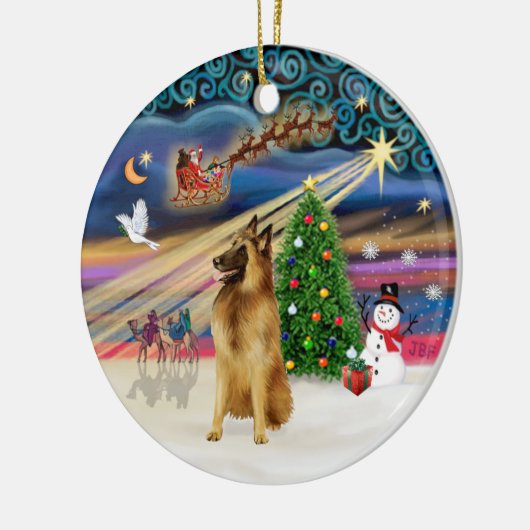 Xmas Magic - Belgisch Tervuren Keramisch Ornament (Links)