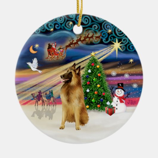 Xmas Magic - Belgische Tervuren Keramisch Ornament (Voorkant)