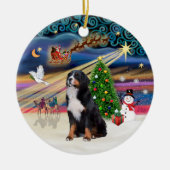 Xmas Magic - Berner Sennenhond 2 Keramisch Ornament (Voorkant)