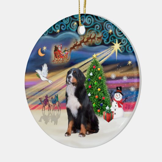 Xmas Magic - Berner Sennenhond 2 Keramisch Ornament (Links)