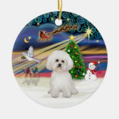 Xmas Magic - Bichon Frise 2 Keramisch Ornament (Voorkant)