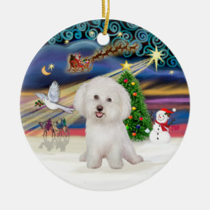 Xmas Magic - Bichon Frise #7 Keramisch Ornament