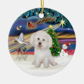 Xmas Magic - Bichon Frise #7 Keramisch Ornament (Voorkant)