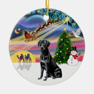 Xmas Magic - Black Lab Keramisch Ornament