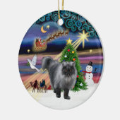 Xmas Magic - Blauwe rook Perzische kat Keramisch Ornament (Links)