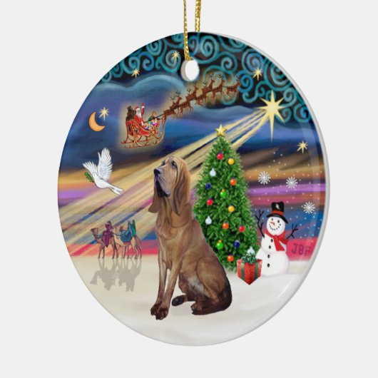 Xmas Magic - Bloedhond Keramisch Ornament (Links)