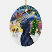 Xmas Magic* - Blue Great Dane (Head) (natuurlijke  Keramisch Ornament (Rechts)