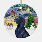 Xmas Magic* - Blue Great Dane (Head) (natuurlijke  Keramisch Ornament (Voorkant)