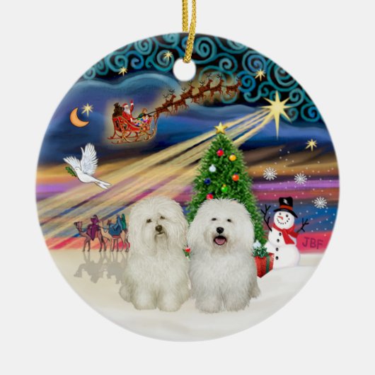 Xmas Magic - Bolognese (twee) Keramisch Ornament (Voorkant)