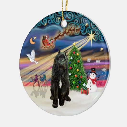 Xmas Magic - Bouvier (zwart) Keramisch Ornament (Links)