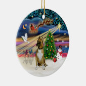 Xmas Magic - Boxer 3 (zwart masker) Keramisch Ornament (Rechts)