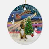 Xmas Magic - Boxer 3 (zwart masker) Keramisch Ornament (Links)