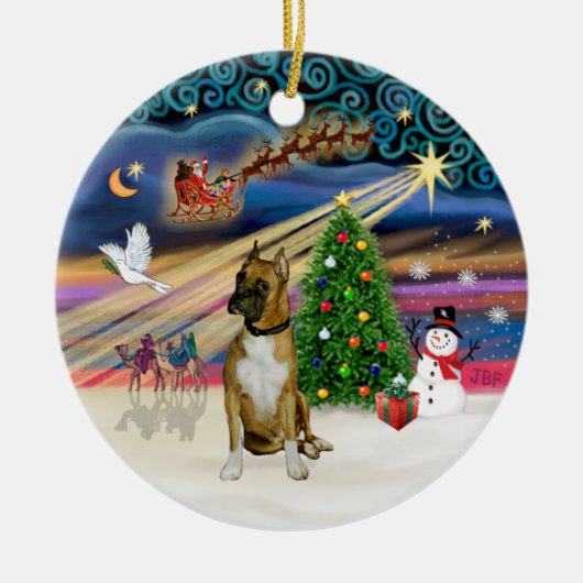 Xmas Magic - Boxer 3 (zwarte masker) Keramisch Ornament (Voorkant)