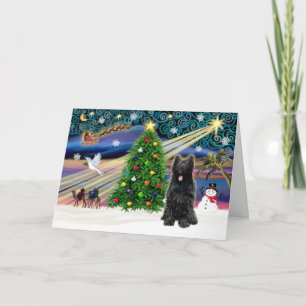 Xmas Magic Briard-Blk Feestdagen Kaart