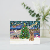 Xmas Magic Briard Fawn Feestdagenkaart (Staand voorkant)