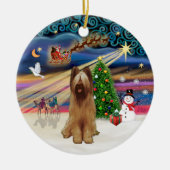 Xmas Magic - Briard (fawn) Keramisch Ornament (Voorkant)