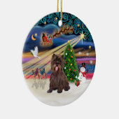 Xmas Magic - Brindle Cairn Terrier #18 Keramisch Ornament (Rechts)