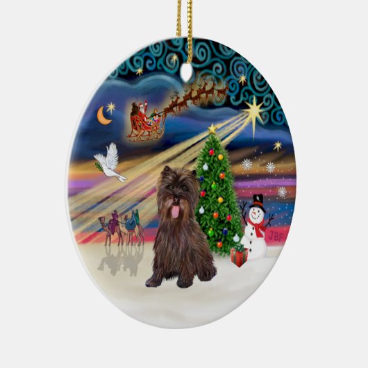 Xmas Magic - Brindle Cairn Terrier #18 Keramisch Ornament (Rechts)