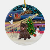 Xmas Magic - Brindle Cairn Terrier #18 Keramisch Ornament (Voorkant)