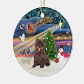 Xmas Magic - Brindle Cairn Terrier #18 Keramisch Ornament (Links)