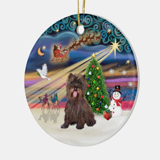 Xmas Magic - Brindle Cairn Terrier #18 Keramisch Ornament (Links)