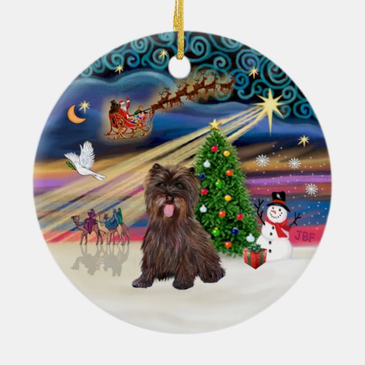 Xmas Magic - Brindle Cairn Terrier #18 Keramisch Ornament (Achterkant)