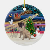 Xmas Magic - Bull Mastiff 1 Keramisch Ornament (Achterkant)