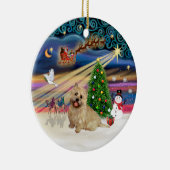 Xmas Magic - Cairn Terrier (tarwe 13) Keramisch Ornament (Rechts)