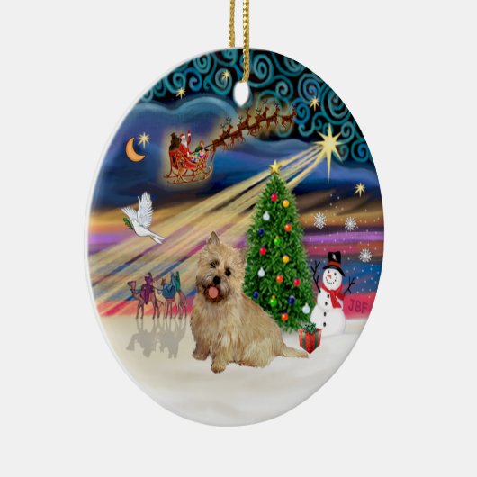 Xmas Magic - Cairn Terrier (tarwe 13) Keramisch Ornament (Rechts)