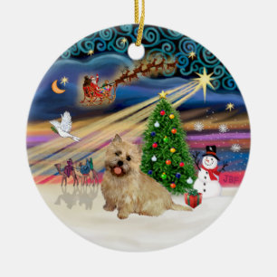 Xmas Magic - Cairn Terrier (tarwe 13) Keramisch Ornament