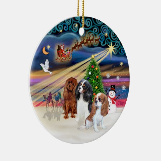 Xmas Magic - Cavaliers (drie) Keramisch Ornament (Rechts)