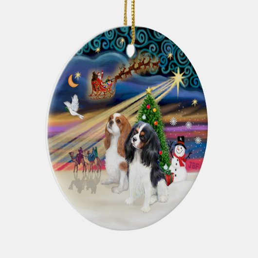 Xmas Magic - Cavaliers (twee-Blen-Tri) Keramisch Ornament (Rechts)