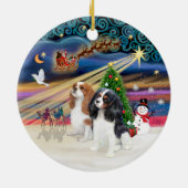 Xmas Magic - Cavaliers (twee-Blen-Tri) Keramisch Ornament (Achterkant)