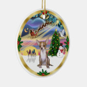 Xmas Magic - Chihuahua1 Keramisch Ornament (Rechts)