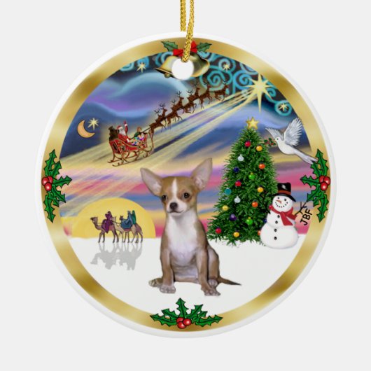 Xmas Magic - Chihuahua1 Keramisch Ornament (Voorkant)