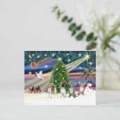 Xmas Magic-Chihuahuas (four) Feestdagenkaart (Staand voorkant)