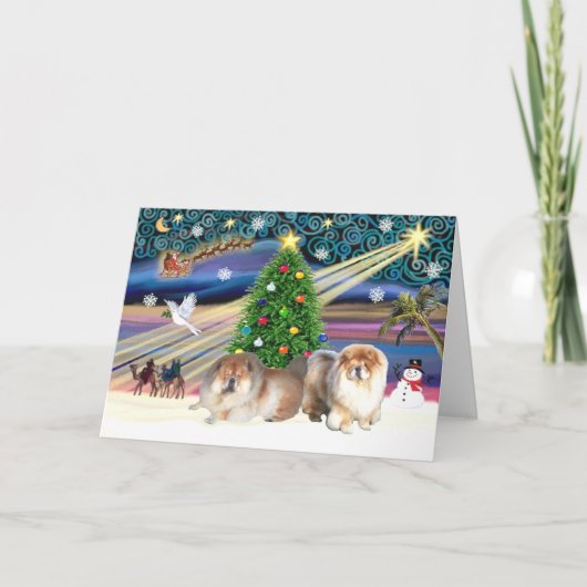 Xmas Magic-Chow Paar Feestdagen Kaart (Voorkant)