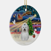Xmas Magic - Coton de Tulear (strik) Keramisch Ornament (Rechts)