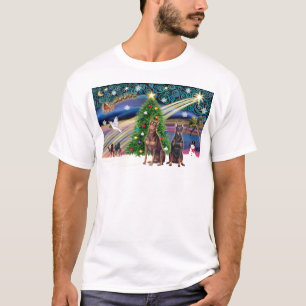 Xmas Magic-Doberman-paar T-shirt