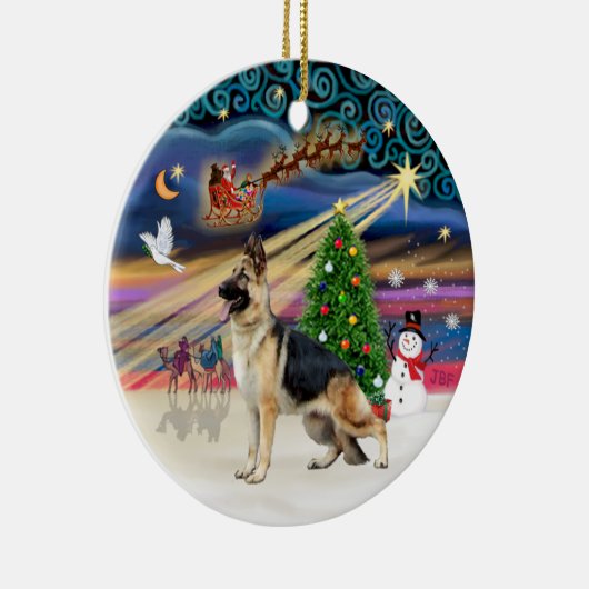 Xmas Magic - Duitse Herder 13 Keramisch Ornament (Rechts)