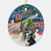 Xmas Magic - Duitse herders (twee-2) Keramisch Ornament (Links)