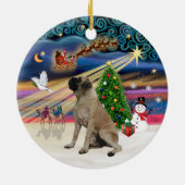 Xmas Magic - Engels Bull Mastiff Keramisch Ornament (Achterkant)