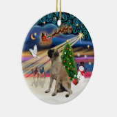 Xmas Magic - Engelse Bull Mastiff Keramisch Ornament (Rechts)