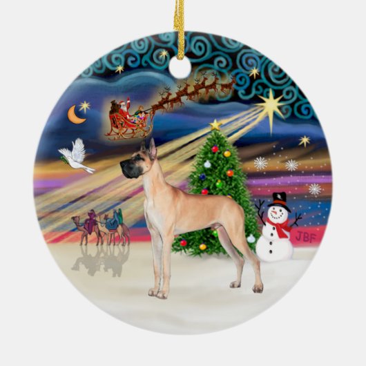 Xmas Magic - Fawn Grote Deen (stand) Keramisch Ornament (Achterkant)