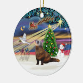Xmas Magic - Ferret 1 Keramisch Ornament (Links)
