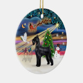 Xmas Magic - Giant Schnauzer (zwart) Keramisch Ornament (Rechts)