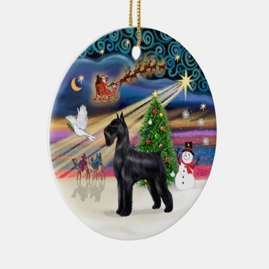 Xmas Magic - Giant Schnauzer (zwart) Keramisch Ornament (Rechts)