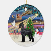 Xmas Magic - Giant Schnauzer (zwart) Keramisch Ornament (Links)