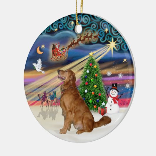 Xmas Magic - Golden Retriever (B-Prof) Keramisch Ornament (Links)