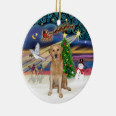 Xmas Magic - Golden Retriever (NL) Keramisch Ornament (Rechts)